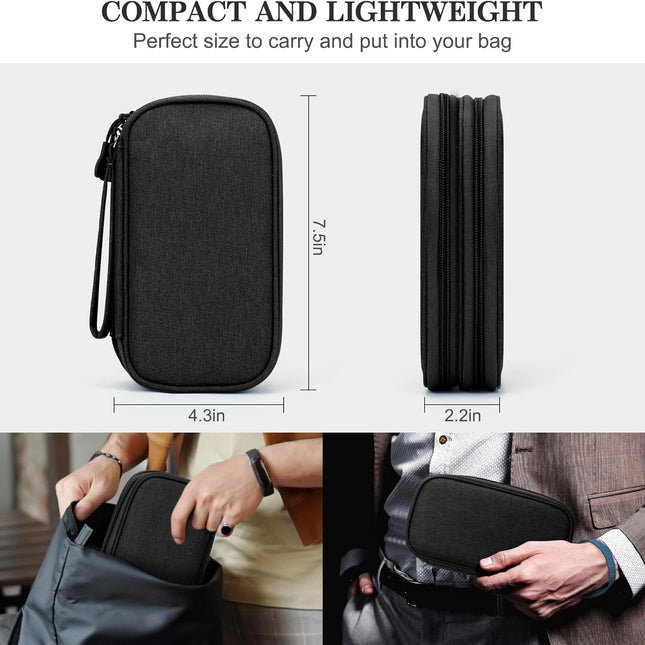 Travel Cable Organizer Pouch Electronic Accessories Carry Case Portable Waterproof Double Layers - photo 2