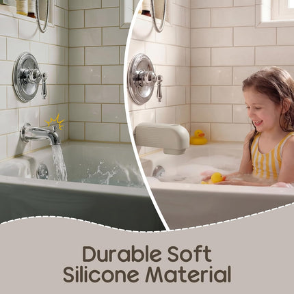 Roslim Silicone Baby Bathtub Spout Cover, Upgraded Faucet Protector for Kids, Bath Spout Guard for Baby Safety, Soft Tub Faucet Cover, Water Spout Cover for Child Safety, Universal Fit, Taupe