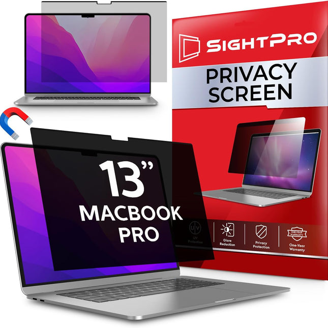 Magnetic Privacy Screen for MacBook Pro 13 Inch (2016, 2017, 2018, 2019, 2020, 2021, 2022, M1, M2) Patented Removable