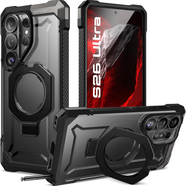 Case with Kickstand for Samsung Galaxy S26 Ultra, [Wireless Charge Compatible] [Military-Grade Protection] Heavy-Duty