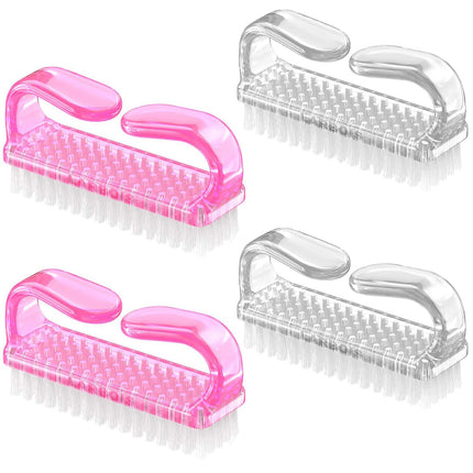Cepillo para uñas con agarre de mango, kit de cepillos limpiadores para uñas de manos y pies para hombres y mujeres (paquete de 4)