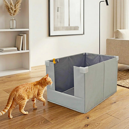 Extra Large Cat Litter Box Enclosure, Open Top High Sided Splash Guard, Water Resistance Shield for Cat Litter Boxes