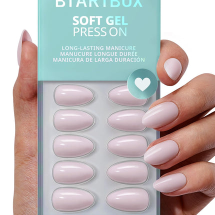 Press On Nails, uñas postizas ovaladas cortas rojo oscuro, 32Pcs kit completo
