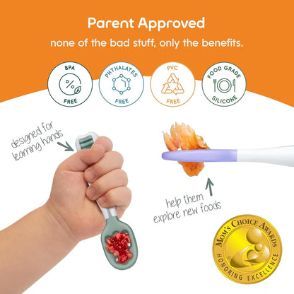 Baby Spoons Set, Baby Essentials Pre-Spoon for 6+ Months, First Stage Self-Feeding Spoons for Baby Led - photo 5
