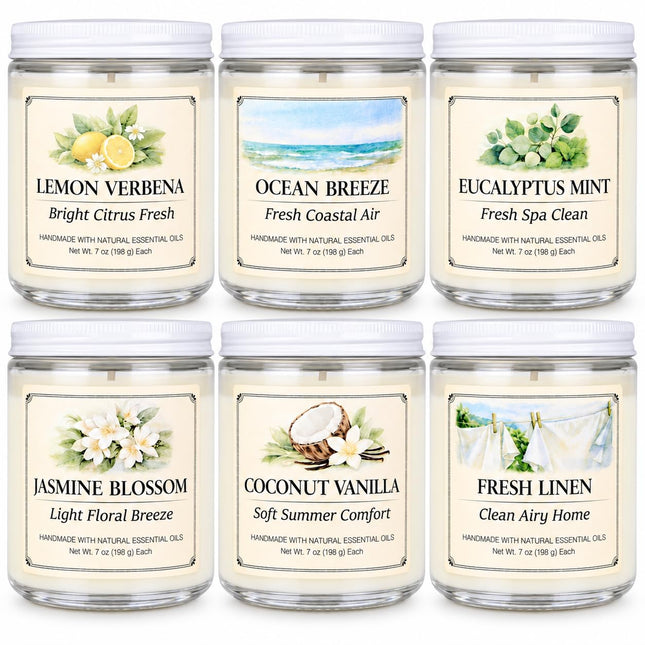 6 Pack Scented Candles Gift Set, 42oz Soy Candles, Jar Candles for Home