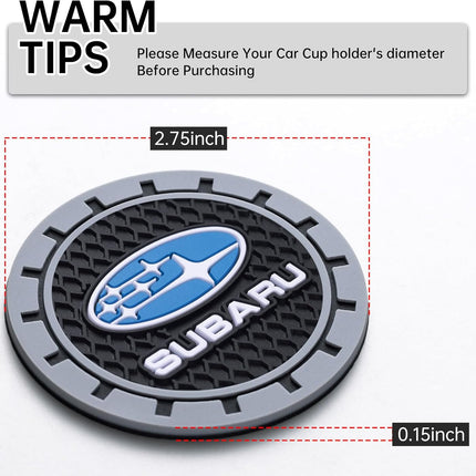 Car Cup Coaster, 2PCS Universal Non-Slip Cup Holders, Compatible with Subaru Series Car Cup Holder Coasters，Car Drink Coaster Holder Accessory, Black