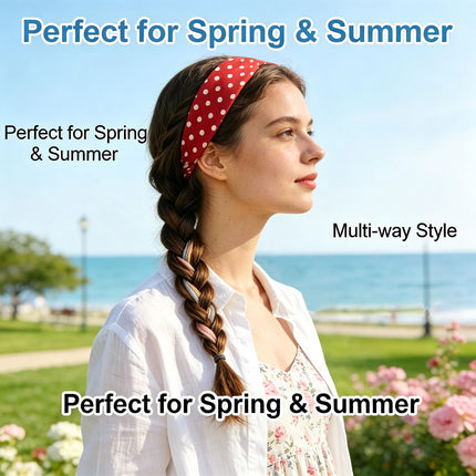 Headbands Polka Dot Headbands for Women,Cloth Soft Cute Hair Bands
