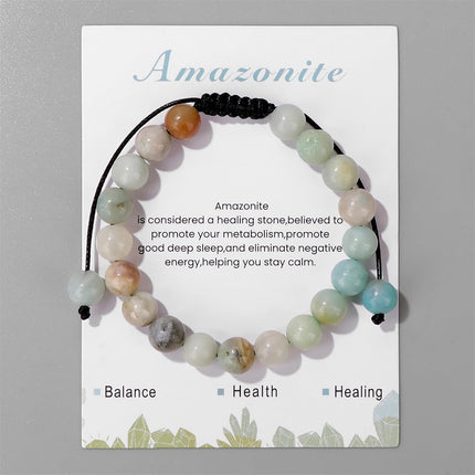 Healing Crystal Bracelet for Women 8mm Natural Stone Crystal Beaded Bracelets Adjustable Handmade Gemstone Bracelet Healing Jewelry Mother's Day Gifts for Women
