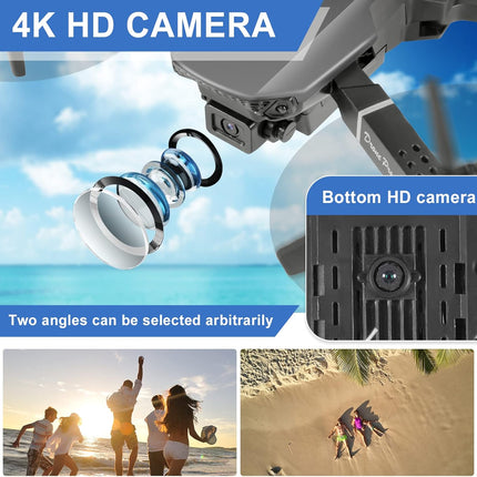 Mini Drone with Camera, 4K HD FPV Drone, Altitude Hold, Gesture Selfie, One key Return/Emergency Stop, 3D Flips, Waypoint Fly, 2 Batteries, Foldable Drones for Kids and Beginners