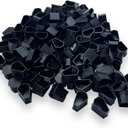 Disposable Coffin Shaped Tattoo Ink Cups Medium #13 100pcs Plastic Disposable Tattoo Ink Tattoo Permanent Makeup Container Cap Tattoo Accessory,Tattoo Ink,Tattoo Supplies,Tattoo Kits (BLACK)