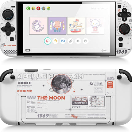 GeekShare Hard Case Compatible with Nintendo Switch 2 (2025), Anti-Scratch Dockable Protective Cover for Switch 2 with Detachable Joysticks, The Moon (Moonlight White)