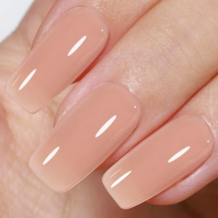 Beetles Nude Gel Nail Polish - 15ml Neutral Brown Base Color Fall Gel Polish Nail Concealer Mocha Sheer Translucent Effect Soak Off UV LED French Nail Art Manicure Gift for Women