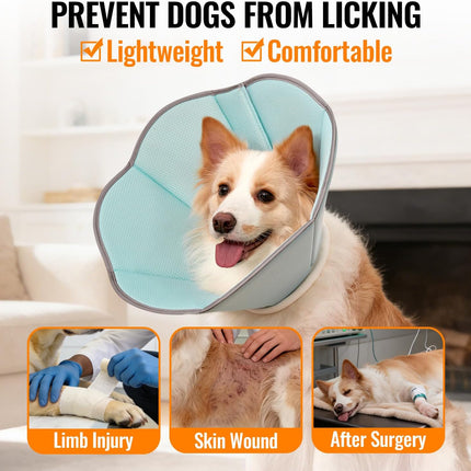MAXFUT Dog Cone Collar,Soft Cone for Dogs to Stop Licking After Surgery,Non Inflatable Dog Donut Cone (Blue, XXL)