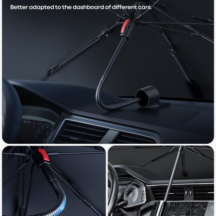 Parasol de sombrilla para parabrisas de auto - Cubierta plegable para parabrisas, recubrimiento UV de 5 capas, 52"x31" protección térmica para ventana delantera, para parabrisas de auto sedán, SUV