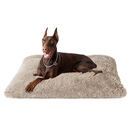 Cama esponjosa para jaula de perro, almohada afelpada extra grande para perro, gris