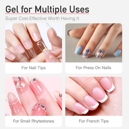 Semi Solid Nail Glue, 15g Strong Nail Glue for Press On Nails - photo 5