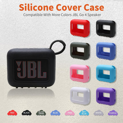 LTGEM Cover Case Compatible with JBL GO 4 Speaker, Soft Silicone Cover Case for JBL GO 4 Speaker, Black