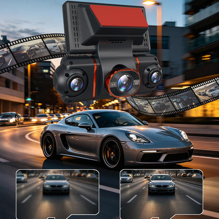 4K+1080P*3 FHD Dash Cam Front and Rear, 360° Car Camera, 5.8GHz WiFi 20MB/s