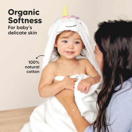 Organic Baby Towel with Hood for Girls, Boys, Soft (Uria)