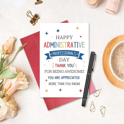 Happy Administrative Professionals Day Card for Assistants Office Staff, Secretaries Day Appreciation Gift Idea, Thank You Card for Administrative Assistants