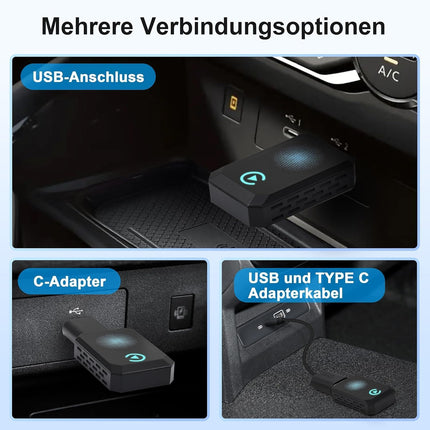 Wireless Carplay Adapter, Convert Wired to Wireless CarPlay, Compatible with A-pple CarPlay, Plug and Play, Type-C/USB, Suitable for 800+ Vehicles (Blue)