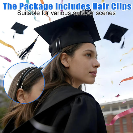 Graduation Cap Headband, Anti-Falling Grad Cap Headband for Graduation Insert, Grad Hat And Gown Head band Insert for Graduates Mentors Students Unisex Hat Accessory