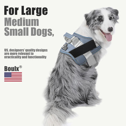 No-Pull Reflective Dog Vest Harness with Handle, Blue, S - photo 5