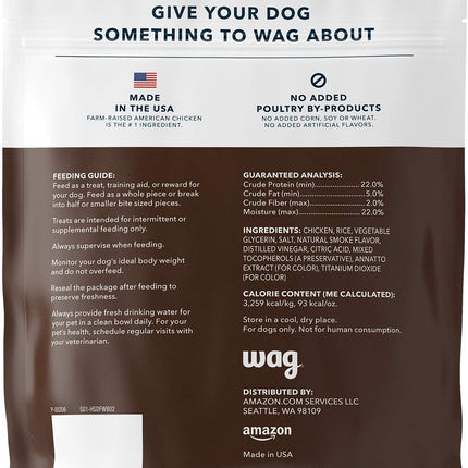 Amazon Brand - Wag Dog Treats, Chicken and Waffle Bites, 12 oz Resealable Pack of 1