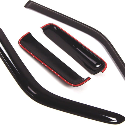 Tuningpros Window Visor Compatible with 1987-1996 Dodge Dakota ExtendedCab, DGWV2-111 Outside Mount Deflector Rain Guard Dark Smoke, 4 Pcs Set