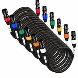 XLR Microphone Cables, 25 ft, 6 Pack, Male to Female, Black