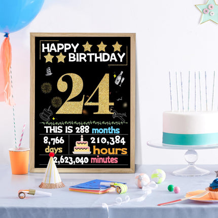 Joycard 24th Birthday Card with Envelope, 24th Birthday Decorations for Her Him, 24th Birthday Gifts for Daughter Son, Happy Birthday Cards for 24 Year Old Grandson Granddaughter, Back in 2002