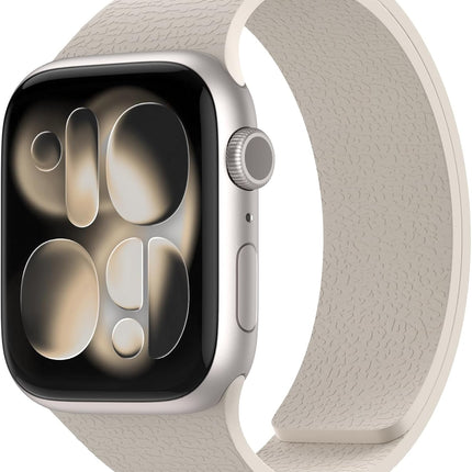 Magnetic Silicone Band Compatible with Apple Watch Band 42mm 41mm 40mm 38mm Series 11 10 9 8 7 6 5 4 3 & SE 3/2/1 Strong Magnetic Clasp, Waterproof & Adjustable (Starlight)