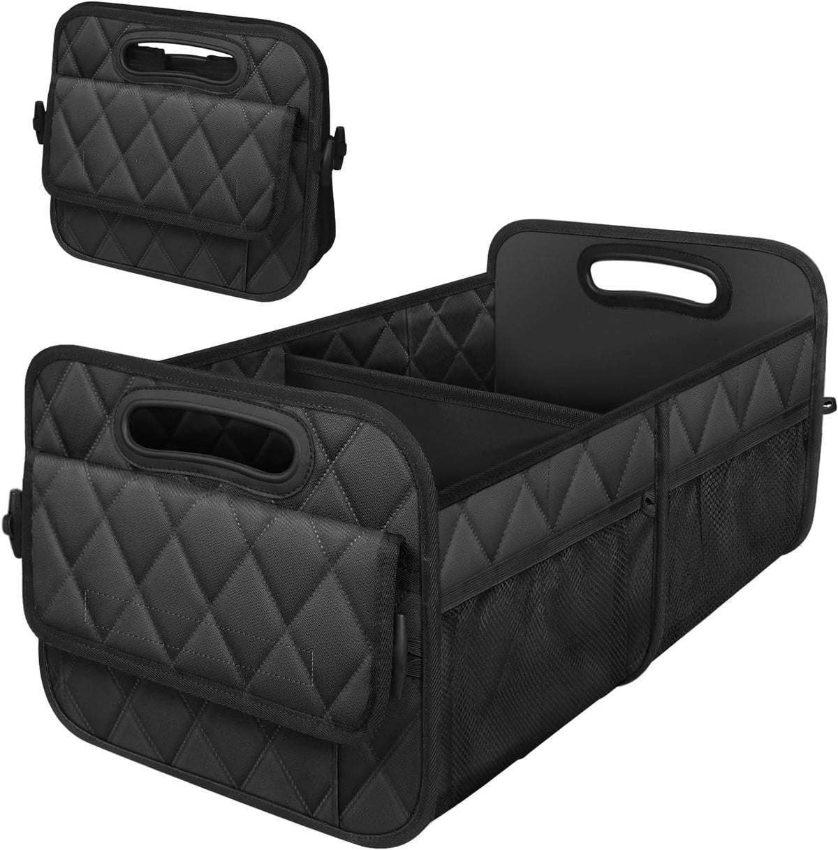 50L Waterproof Polyester Car Trunk Organizer in Black