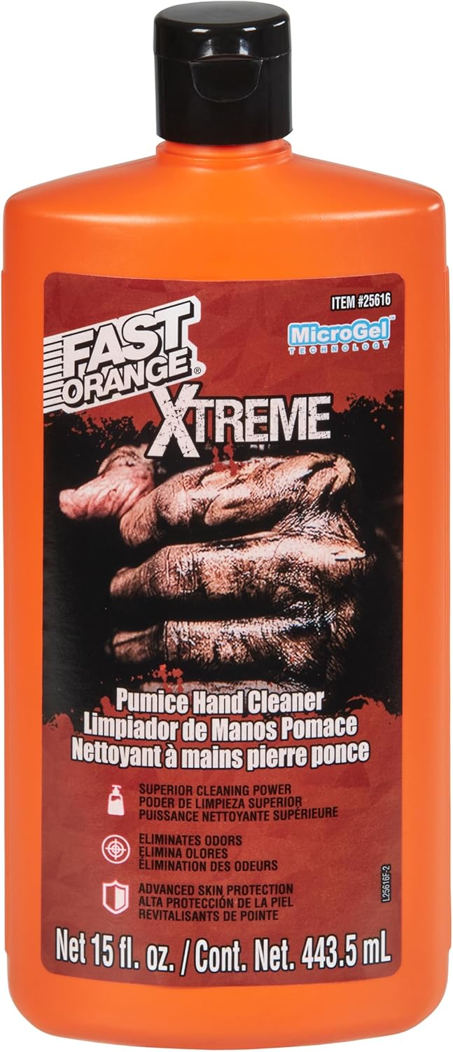 Heavy Duty Hand Cleaner, Natural Citrus Scent, Waterless Cleaner For Mechanics, Strong Grease Fighter, Eliminates Odors