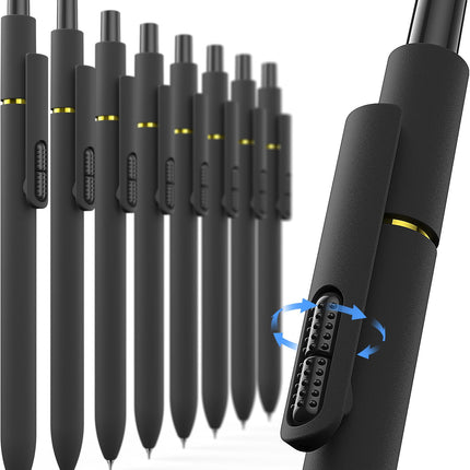 8 Pcs Gel Pens, Quick-Dry Long Lasting Black Ink-0.7mm Fine Point