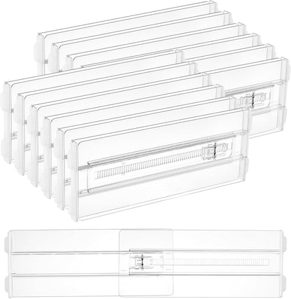 12 Pack Adjustable Clear Drawer Dividers for Clothes