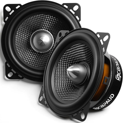 4 Inch Car Speakers 300W, 4 Ohm Mid-Bass Audio Speaker with Carbon Fiber Cone, High Sensitivity, Easy Installation – High-End Auto Audio System（2 Pack）
