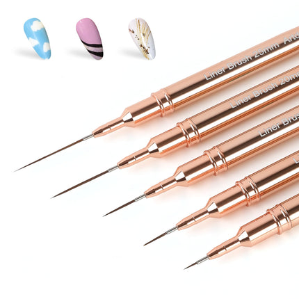 Metallic Nail Art Pens, Liner Brushes Set, 5PCS Black Nail Tools