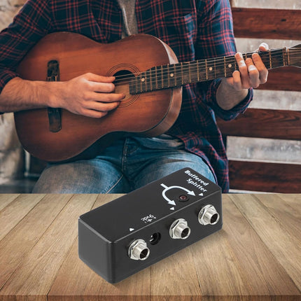 Buffered Splitter Guitar Pedal for Dual Amp Setup, Metal Signal Preserver with Clear Tone, Black Effects Box for Long Cable Runs and Complex Chains