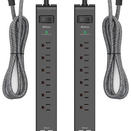 2 Pack Surge Protector Power Strip with 6 Outlets 4 USB Ports - photo 9