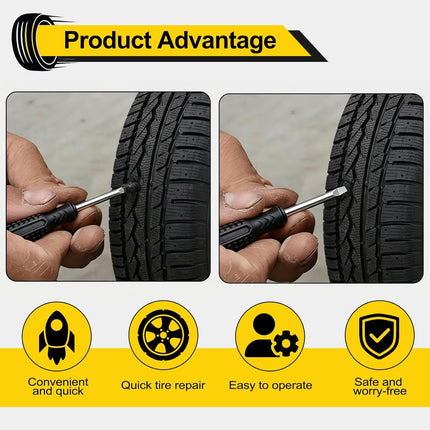 60-Piece tire Repair Screws, 2026 new tire Repair Rubber Nail kit, 8-Second Repair, Two Sizes, Suitable for self-Service Screw Fixing of tire Plugs on Trucks, Cars, Motorcycles, etc.