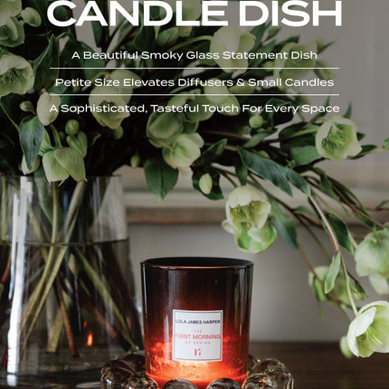 Home Collection Original Smoky Glass Small Bubble Candle Dish