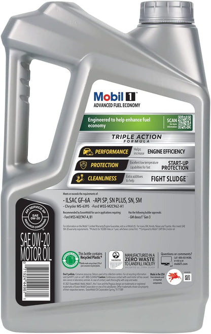 Advanced Fuel Economy Full Synthetic Motor Oil 0W-20, 5 Quart - photo 2