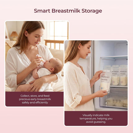 Momcozy 73-Piece Postpartum Essentials Kit for New Moms, Breastfeeding Essentials Set with Nursing Pads, Hot & Cold Breast Packs, Nipple Cream, Colostrum Collectors and Breastmilk Storage Bags
