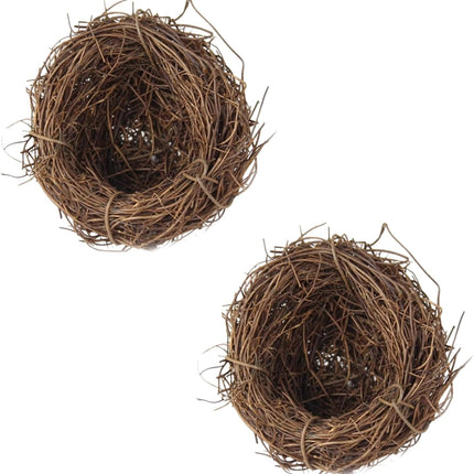 2Pcs Easter Bird Nest Anti-Scratch Decorative Lightweight Egg Decoration Prop Easter Bird Nest Compatible with Crafts Artificial Flowers Artificial Plants and Flowers（6 cm）