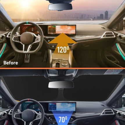 EcoNour Windshield Sunshade Compatible for Rivian R1S / R1T 2022-2024 2025 2026, Sun Visor for Front Windshield & Window Sun Shade Cover, UV Heat Blocker & Protector, Car Accessories