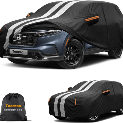 Multi-Layer Car Cover Custom Fit for Honda CR-V (1995-2026), 100% Waterproof All Weather for Automobiles, Gift with Towel, Heavy Duty Car Covers for Rain Sun UV Protection with Door Zipper.