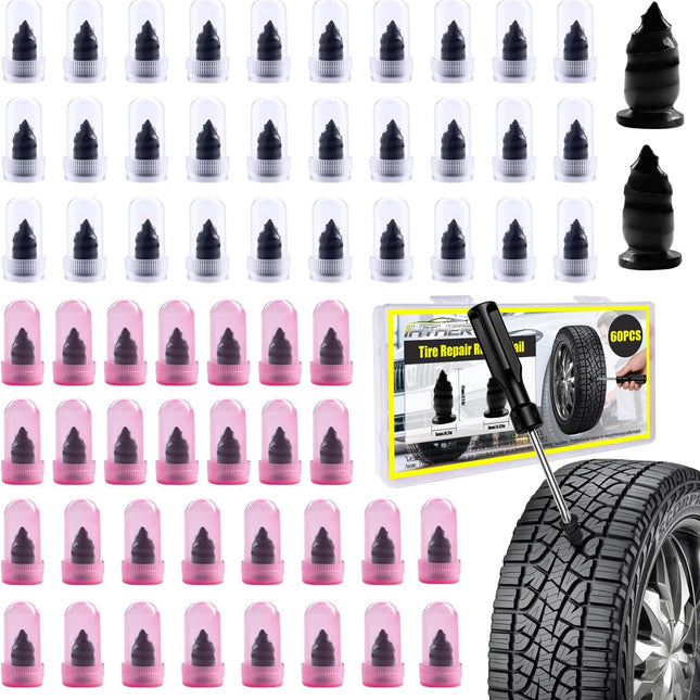 61 PCS Screw Type Tire Plug Kit with Screwdriver