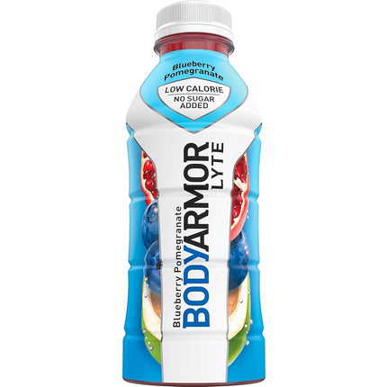BODYARMOR LYTE Sports Drink Low-Calorie Sports Beverage, Blueberry Pomegranate, Coconut Water Hydration, Natural Flavors With Vitamins, Potassium-Packed Electrolytes, Perfect For Athletes, 16 Fl Oz (Pack of 12)