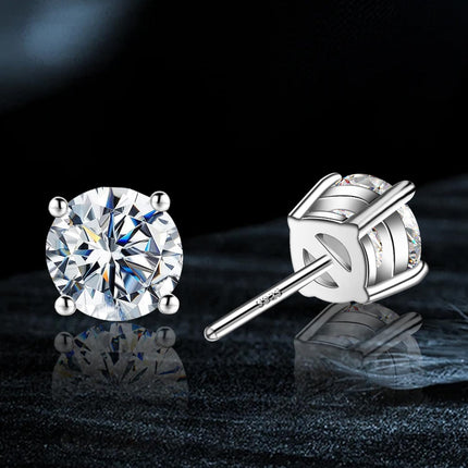 Kosuwo Moissanite Stud Earrings, GRA 925 Sterling Silver Earrings for Men, Women,Wedding earrings